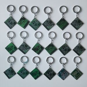 Keychains‎ Circuit Board Set Of 18 Green Motherboard Geek Gift Tech Nerd New